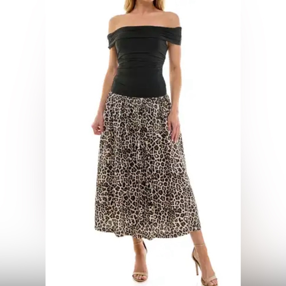 Socialite Drop Waist Off-Shoulder Dress